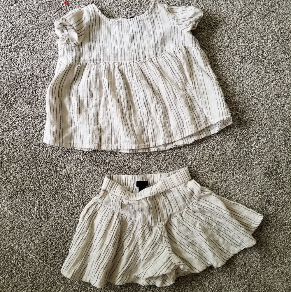 Toddler Girls 18M Linen Shirt and Culotte Set